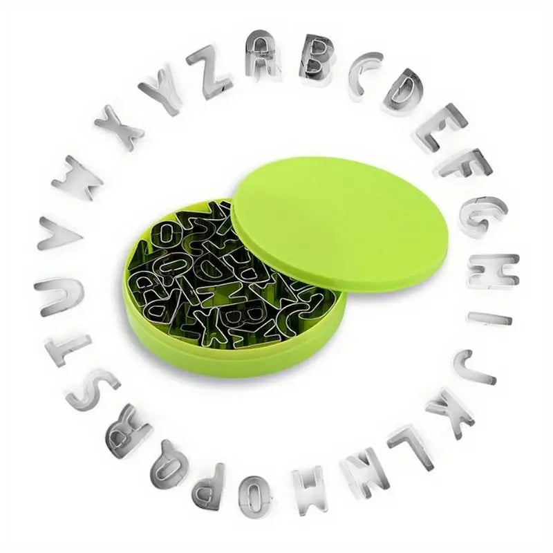 26-Pc Stainless Steel Alphabet Cookie Cutter & Fondant Mold Set Cookie Cutter Set Babs