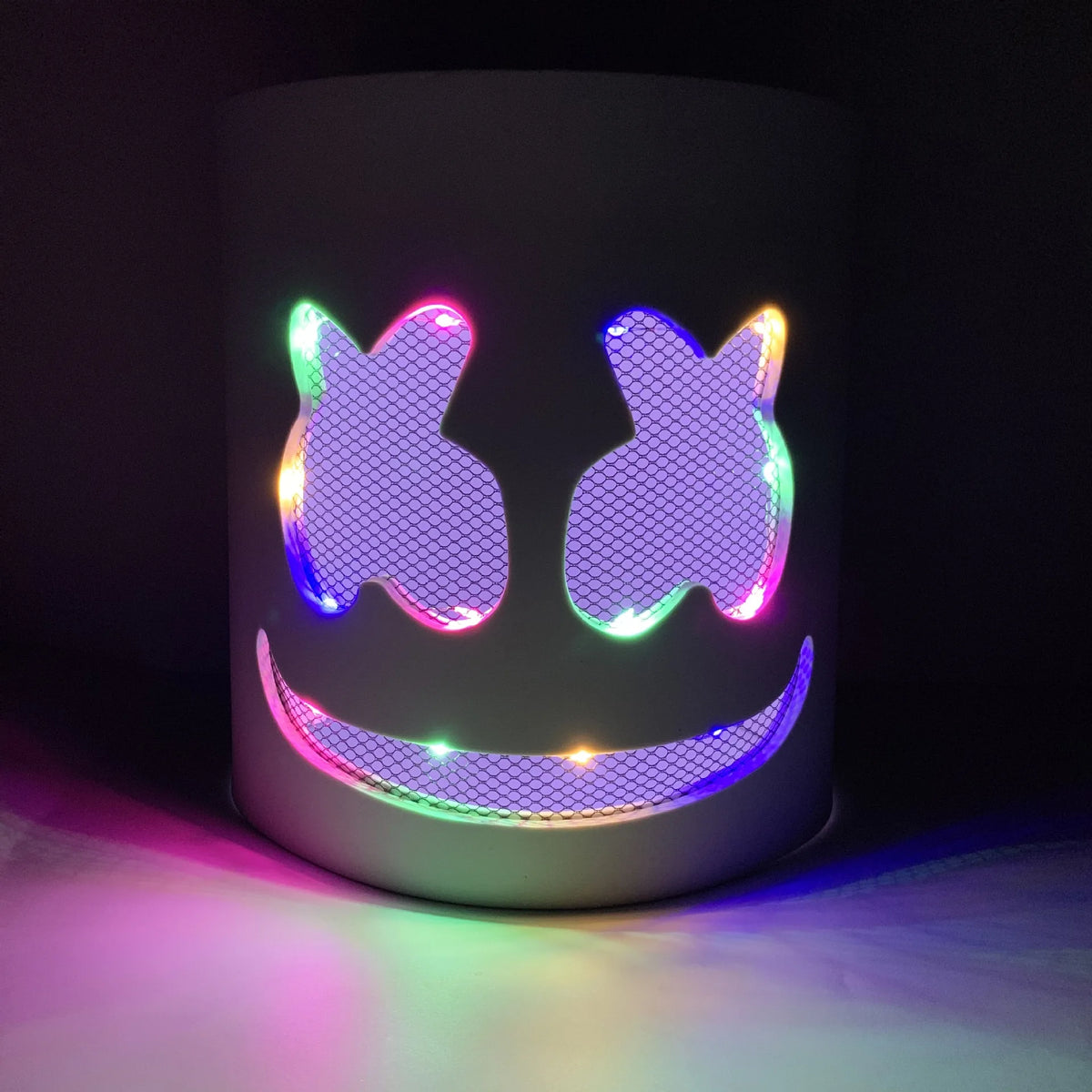 Cotton Candy DJ LED Headgear Mask – Holiday Party Prop LED Costume Mask Babs colour