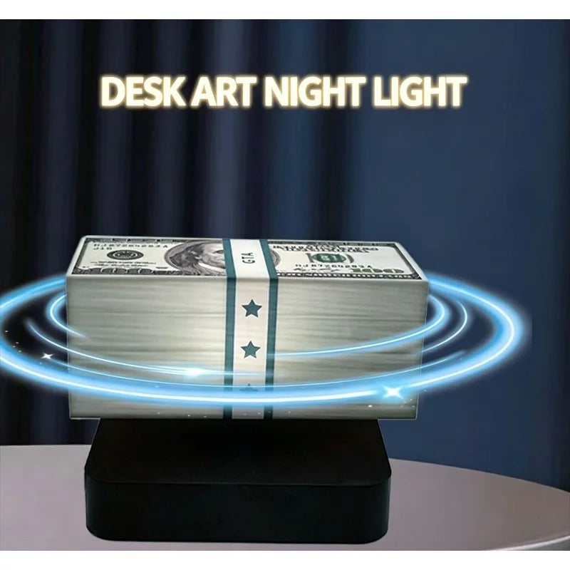 Magnetic Levitation Floating Banknote LED Night Light Ornament Levitation Desk Ornament Babs