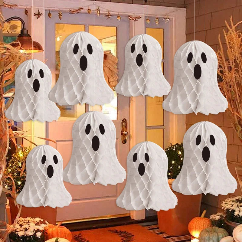 Halloween Ghost Honeycomb Paper Lanterns Hanging Decor Set Halloween Hanging Decor Babs