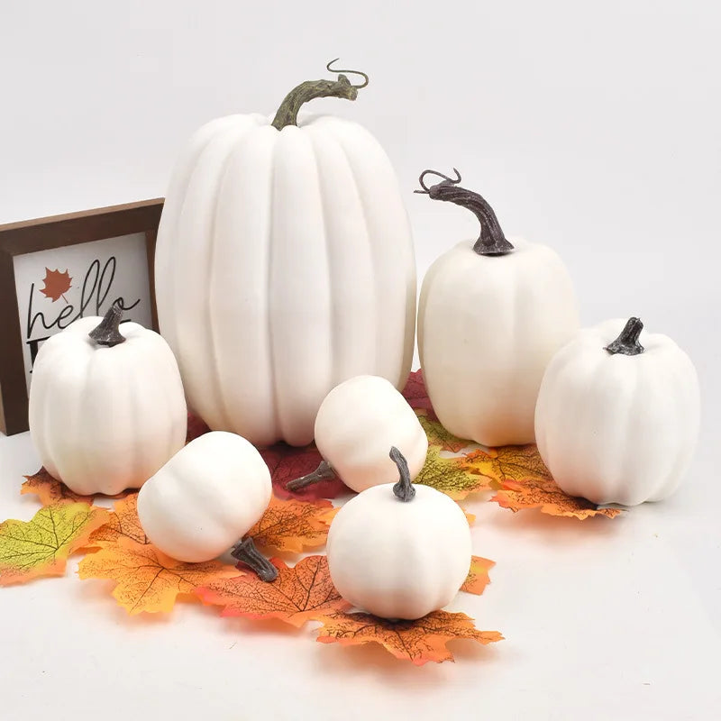 7-Piece Artificial Pumpkin Set – Fall & Halloween Decor Artificial Pumpkin Decor Babs