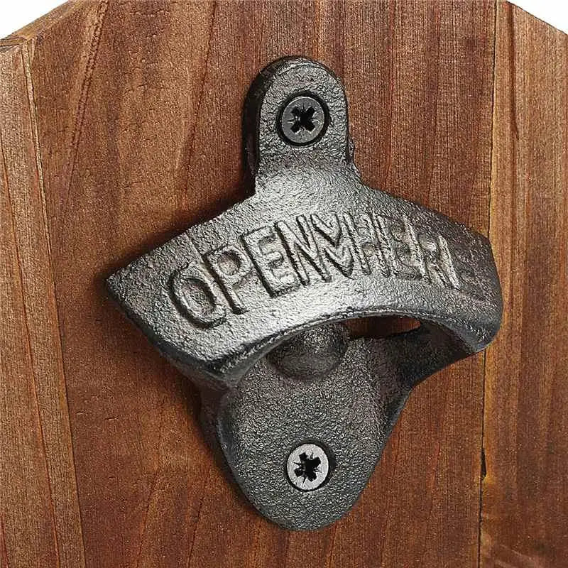 Vintage Cast Iron Wall-Mounted Bottle Opener | Bar Decor Wall Bottle Opener Babs