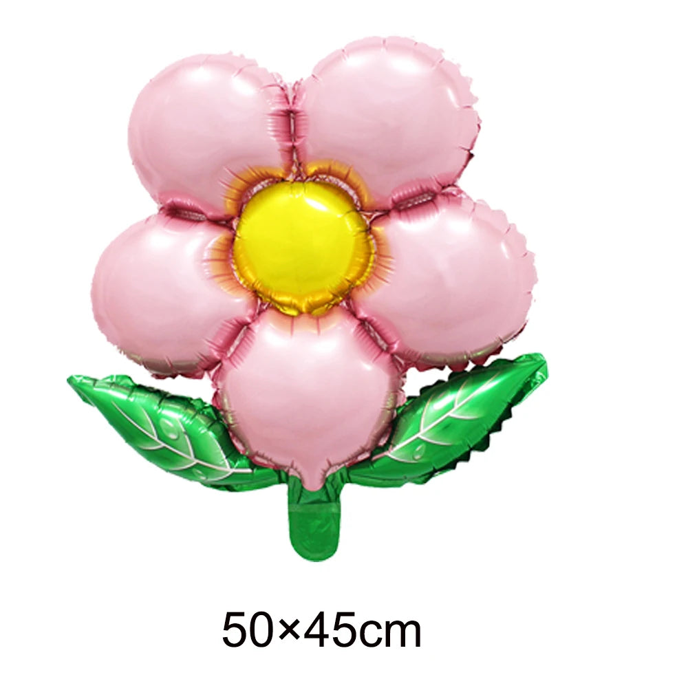 Pink Flower Foil Balloons – Daisy Chrysanthemum Party Décor Foil Party Balloons Babs