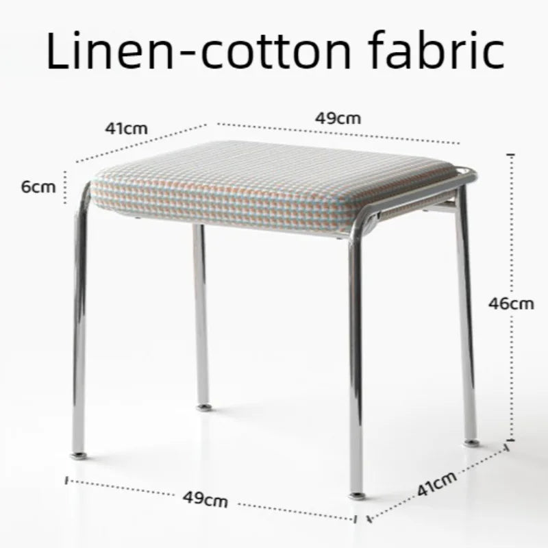 Nordic Modern Luxury Cushioned Stool – Metal Frame 49x41x46cm Cushioned Ottoman Stool Babs Multicolour