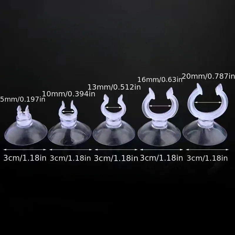 5-Pack U-Shape Suction Cup Tube Clips for Aquarium Hoses Aquarium Hose Clips Babs
