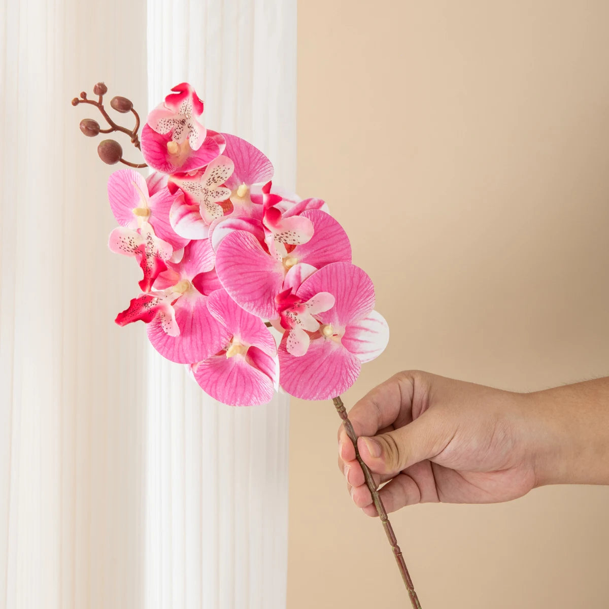 Silk Moth Orchid Artificial Flowers for Wedding & Home Décor Artificial Silk Flowers Babs Color6 2 PCS
