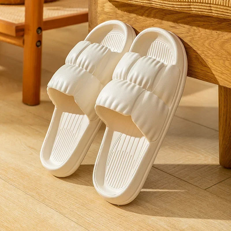 Women's Cloud Slippers EVA Platform Non-Slip Flip Flops Platform Flip Flops Babs white 36-37
