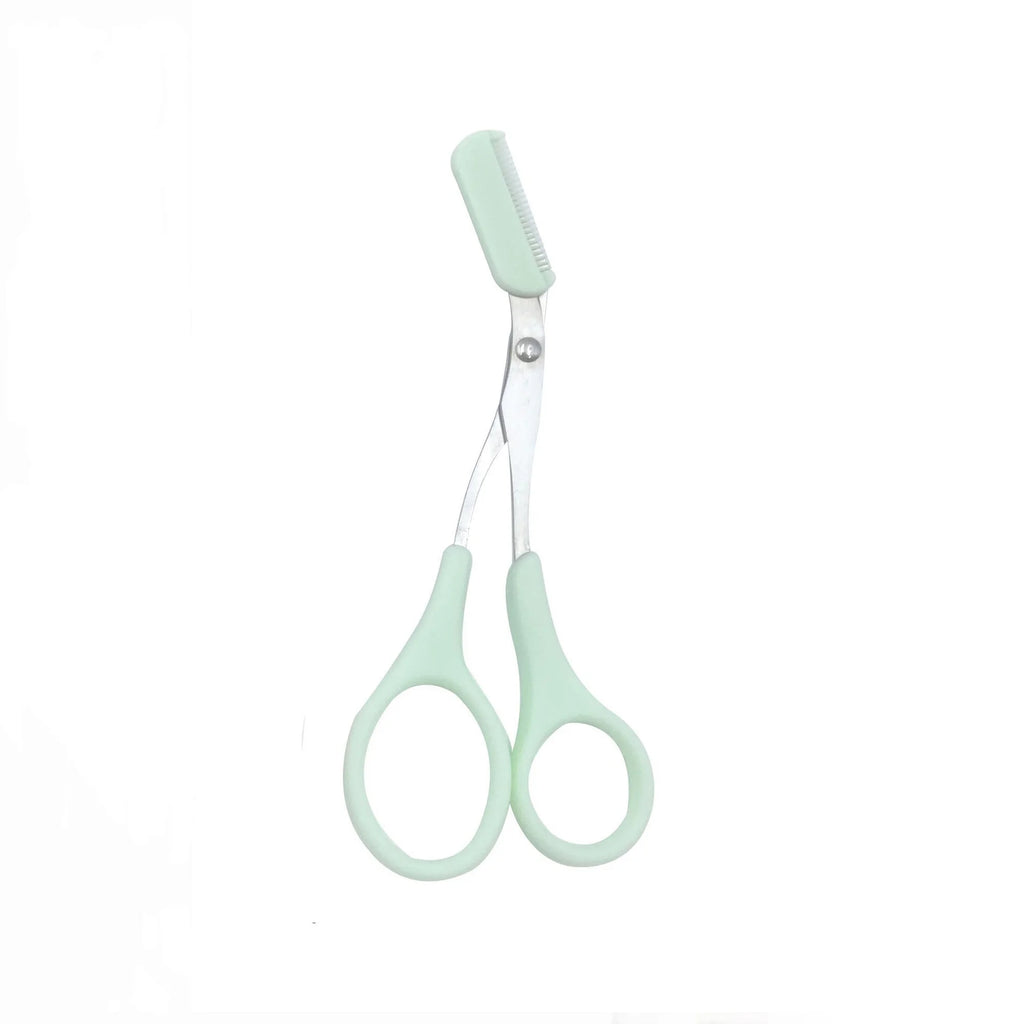Pink Eyebrow Trimmer Scissors with Comb – Stainless Steel Eyebrow Trimmer Scissors Babs green
