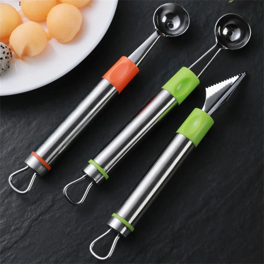 Stainless Steel Melon Baller & Fruit Scoop Carving Tool Melon Baller Tool Babs