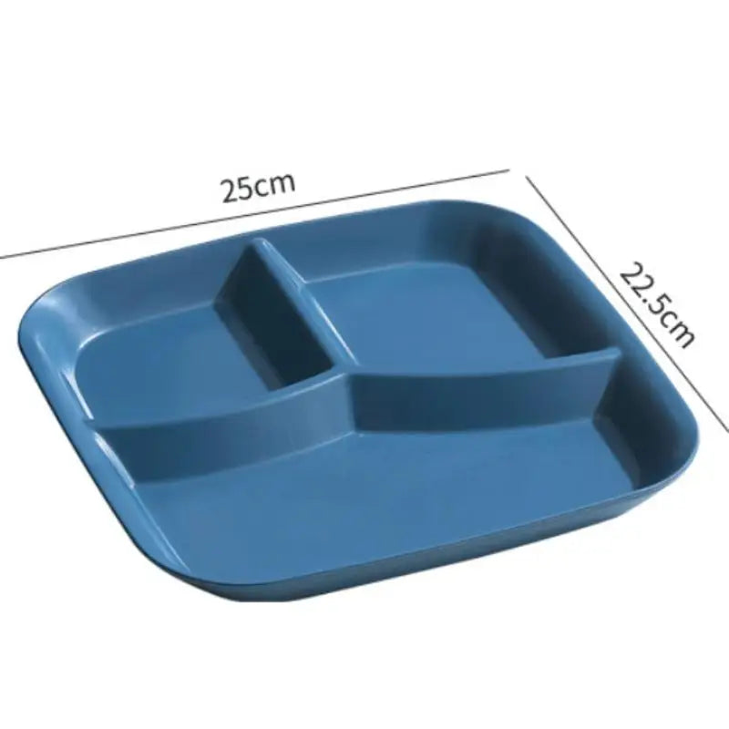 3-Grid Divided Dining Plate – Dishwasher & Microwave Safe PP Divided Dining Plate Babs