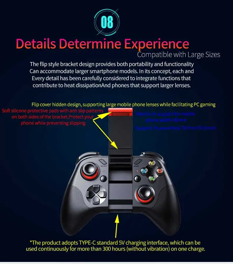 Mocute 054 Bluetooth 5.3 Gamepad for iOS Android PC Smart TV Wireless Gamepad Controller Babs