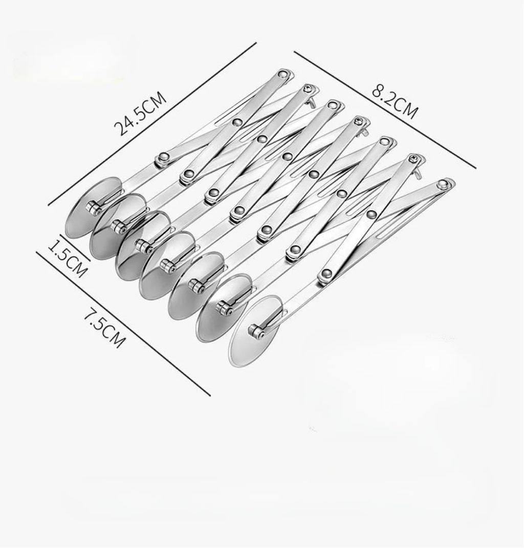7-Wheel Stainless Steel Dough Divider & Pizza Roller Cutter Pastry Roller Cutter Babs 7rounds