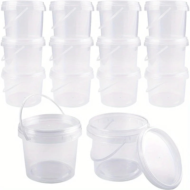 10-Pack Clear Slime Containers with Lids & Handles | DIY Slime Storage Containers Babs
