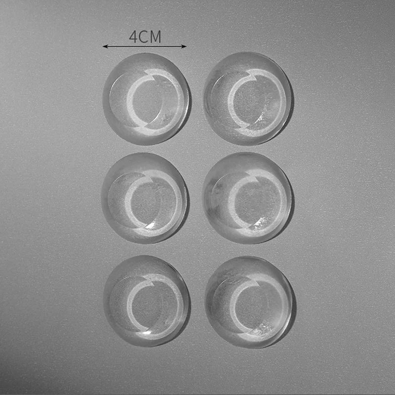 6-Pack Silicone Door Stopper Bumper Pads – Clear Adhesive Protectors Door Stopper Bumpers Babs Round-6pcs 4x4cm