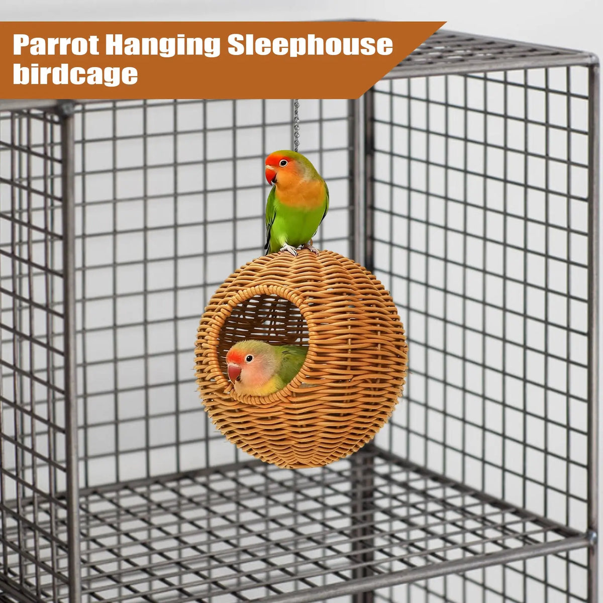 Spherical Hanging Parrot Nest – Bird Sleeping & Breeding House Bird Nesting House Babs