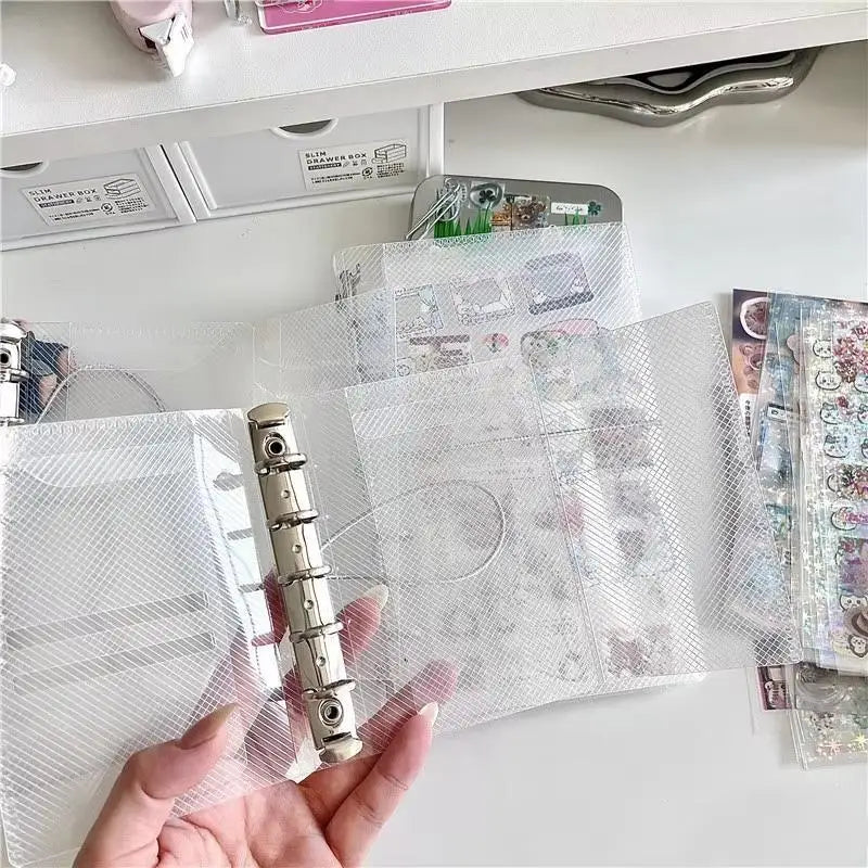M5 A6 PP Three-Fold Loose Notebook Cover Mini Organizer Notebook Cover Babs