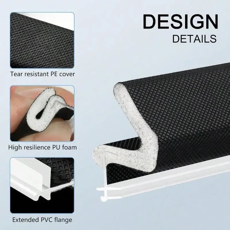 40 Ft V-Shaped Weather Stripping – Door & Window Seal Strip Weather Stripping Seal Babs