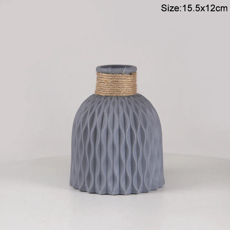 Modern Nordic Plastic Flower Vase – Tabletop Bouquet Pot Decorative Flower Vase Babs Style18