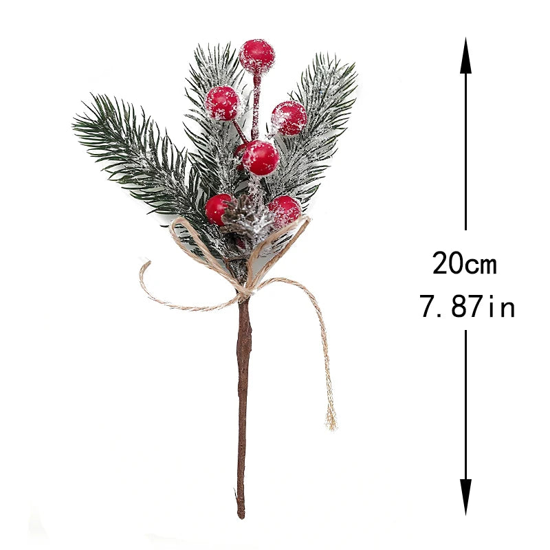 Christmas Berry Pinecone Pine Needle Artificial Sprigs 1/5pcs Christmas Artificial Sprig Babs