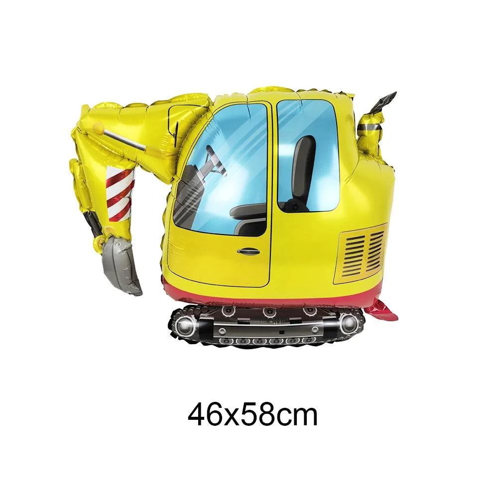 Construction Party Balloons – Excavator Dump Truck Boys Decor
