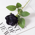Artificial Silk Rose Bouquet – Long Stem DIY Wedding & Home Decor Artificial Flower Bouquet Babs black 1PC