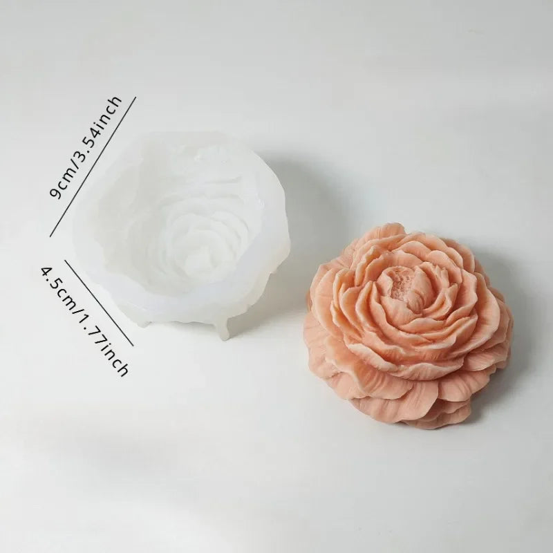 3D Peony Silicone Mold – Chocolate, Fondant, Candy & Soap Silicone Baking Mold Babs