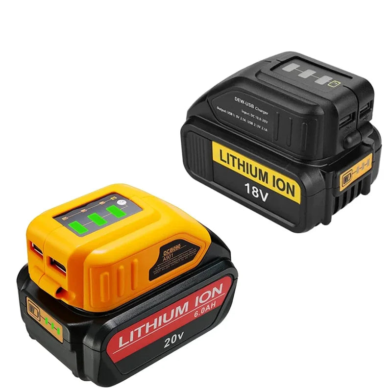 Dewalt 12–20V Li-Ion Battery Dual USB Charger Adapter DCB090 Battery Charger Adapter Babs