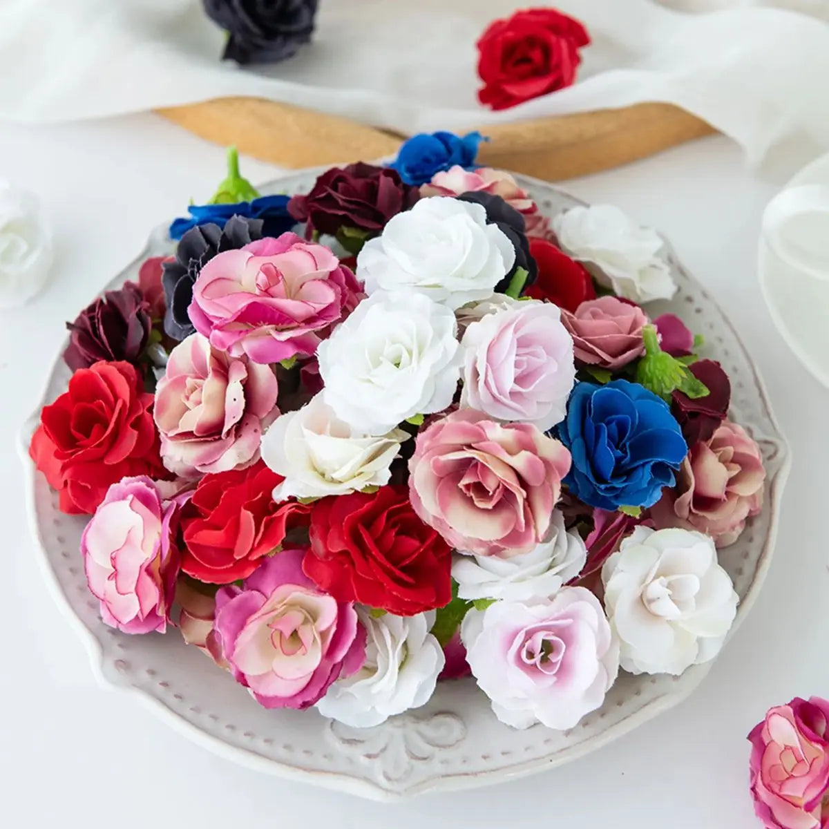 Artificial Silk Rose Tea Buds 10/20pcs – Wedding & Home Décor Artificial Silk Flowers Babs