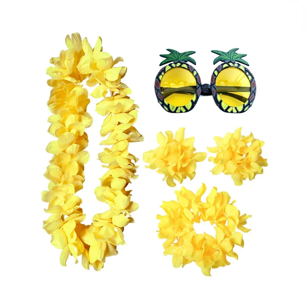 Hawaiian Luau Flower Headband Lei Wreath – Tropical Party Floral Party Headband Babs 4