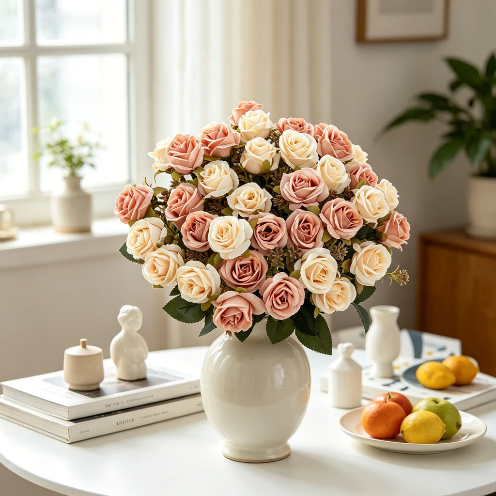 Artificial Silk Rose Bouquet for Wedding & Home Decor Artificial Flower Bouquet Babs