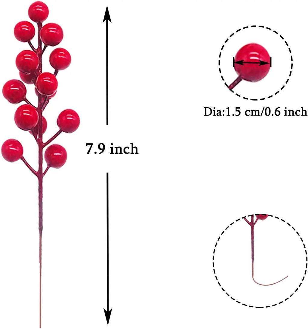 Artificial Holly Berry Picks & Snow Spray Stems | Christmas Decor Christmas Berry Picks Babs