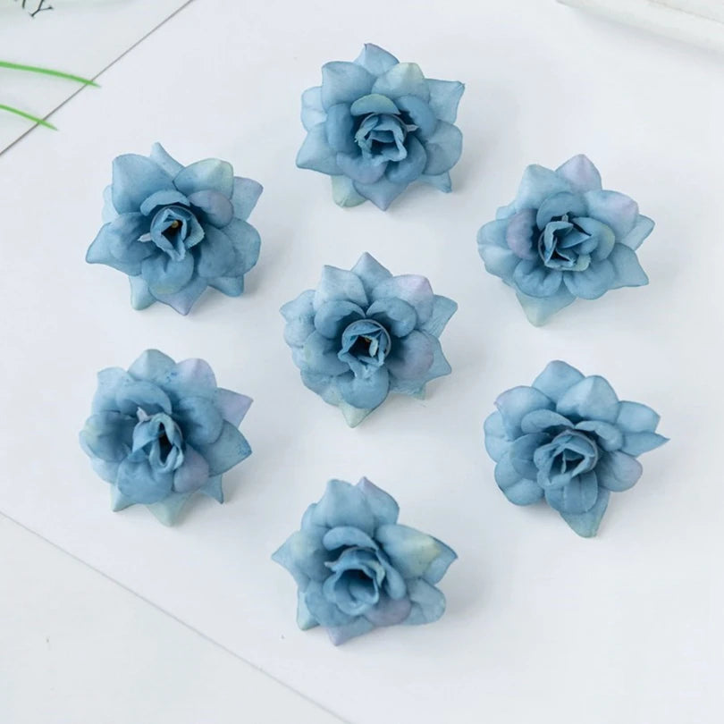 20pcs Silk Multicolor Rose Heads – Artificial Flowers for Decor Artificial Silk Flowers Babs color7 10 Pieces