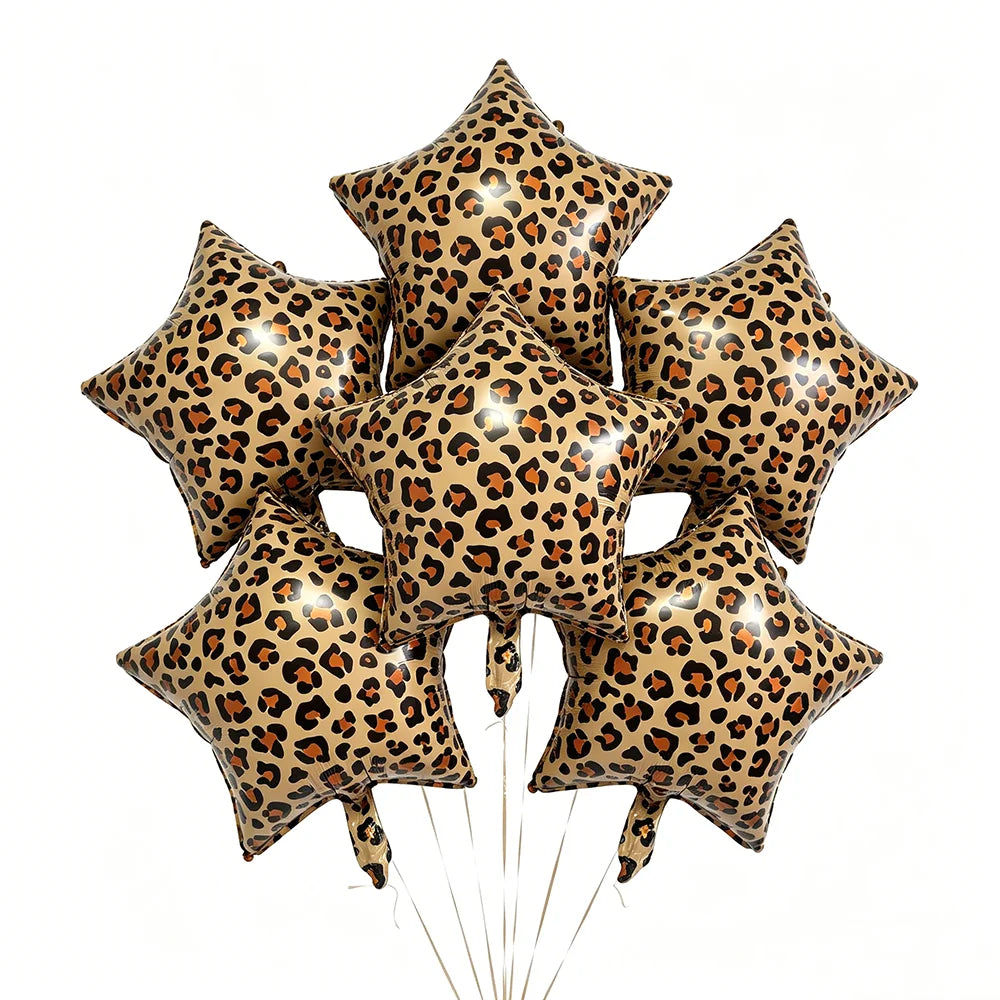 Leopard Print Foil Balloon Set – Safari Birthday Party Decor Party Foil Balloons Babs
