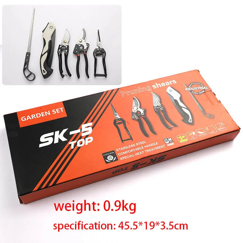 5-Piece Garden Tool Set – Pruning Shears & Folding Saw Kit Garden Tool Set Babs black