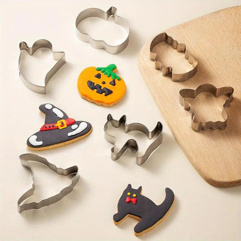 12-Pc Halloween Cookie Cutters Stainless Steel Baking Set Cookie Cutter Set Babs