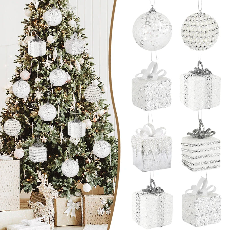 Large White Foam Christmas Ball Ornaments | Xmas Tree Pendants Christmas Ball Ornaments Babs