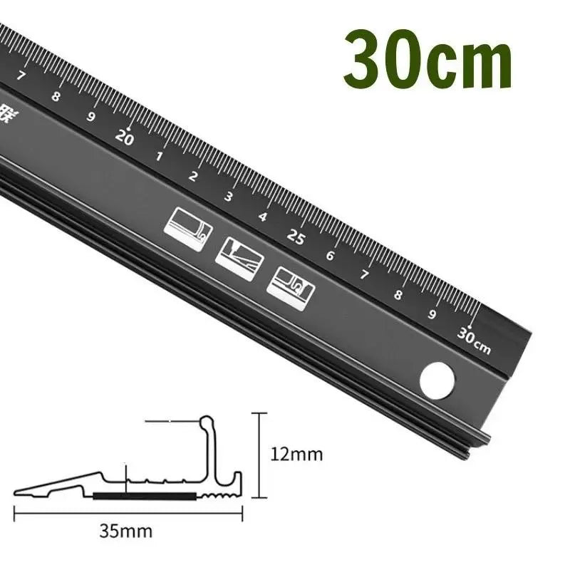 Non-Slip Aluminium Alloy Safety Cutting Ruler 20/30/45cm Metal Cutting Ruler Babs A3