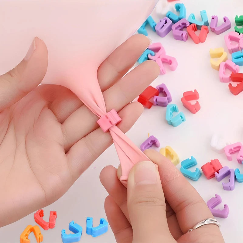 Colorful Balloon Sealing Clips – Reusable Quick Knot Tying Tool Balloon Sealing Clips Babs