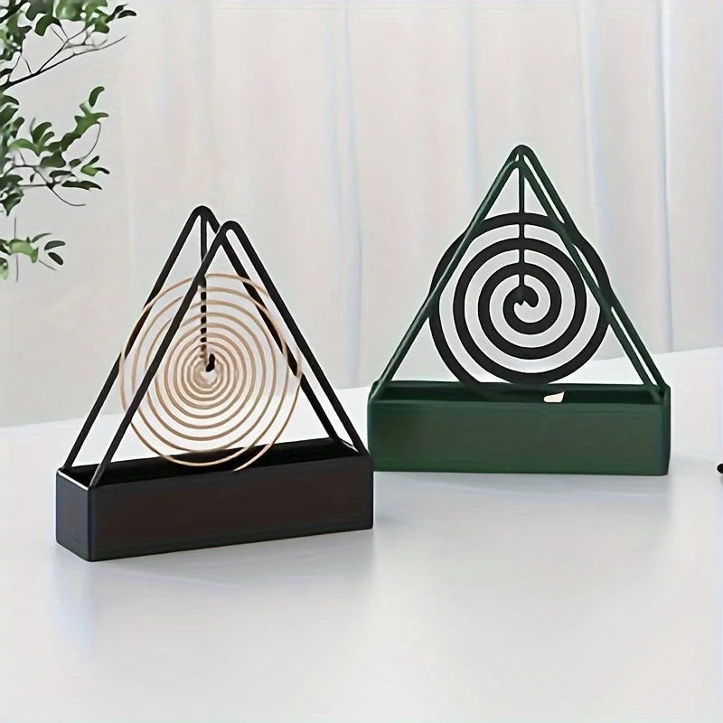 Triangular Mosquito Coil Holder – Metal Hanging Ash Collector Incense Coil Holder Babs