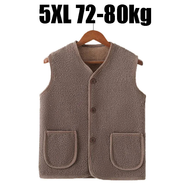 Women's Fleece Vest – Warm Plush-Lined Sleeveless Jacket Plus Size Fleece Vest Babs One Size Light Coffee-5XL