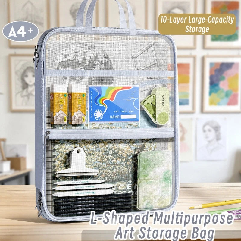 A4 Waterproof Document Bag Multi-Layer Zipper File Pouch Document File Bag Babs