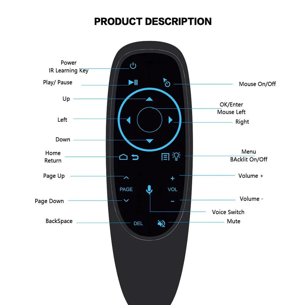 G10S Pro BT Voice Remote BT5.0 Air Mouse Gyroscope Backlit Voice Air Mouse Remote Babs