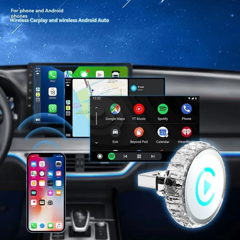 2-in-1 Wireless CarPlay & Android Auto Adapter – Plug & Play CarPlay Adapter Babs