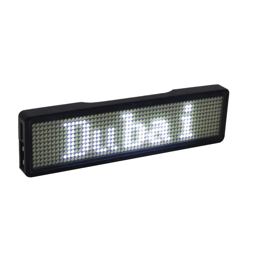 Bluetooth Programmable LED Name Badge – Scrolling Display Tag LED Name Badge Babs White
