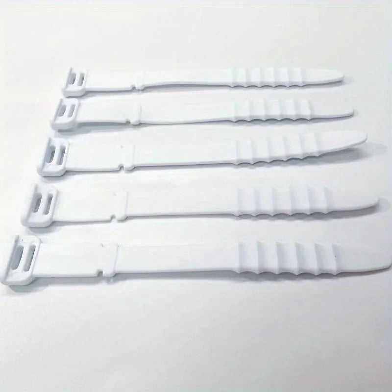 5-Pack Reusable Silicone Cable Ties – Cable Organizer Cable Management Ties Babs White