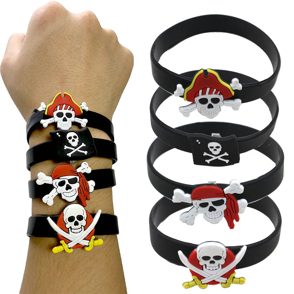 Pirate Theme Silicone Wristbands – Party Favor Bracelets Party Favor Wristbands Babs