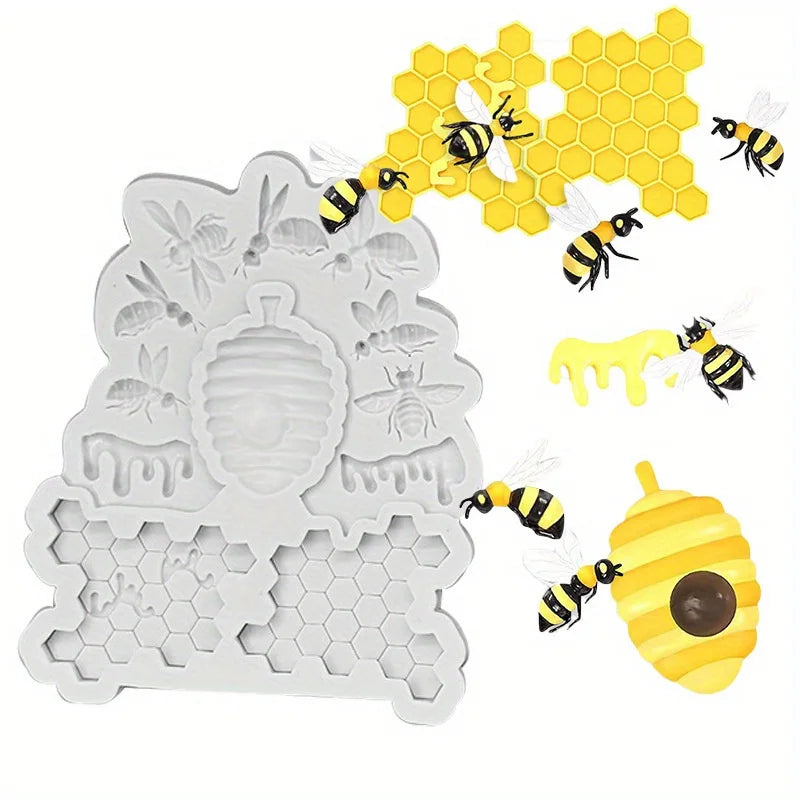 Silicone Honeycomb Bee Mold – Fondant Cake & Chocolate Silicone Baking Mold Babs 1pc