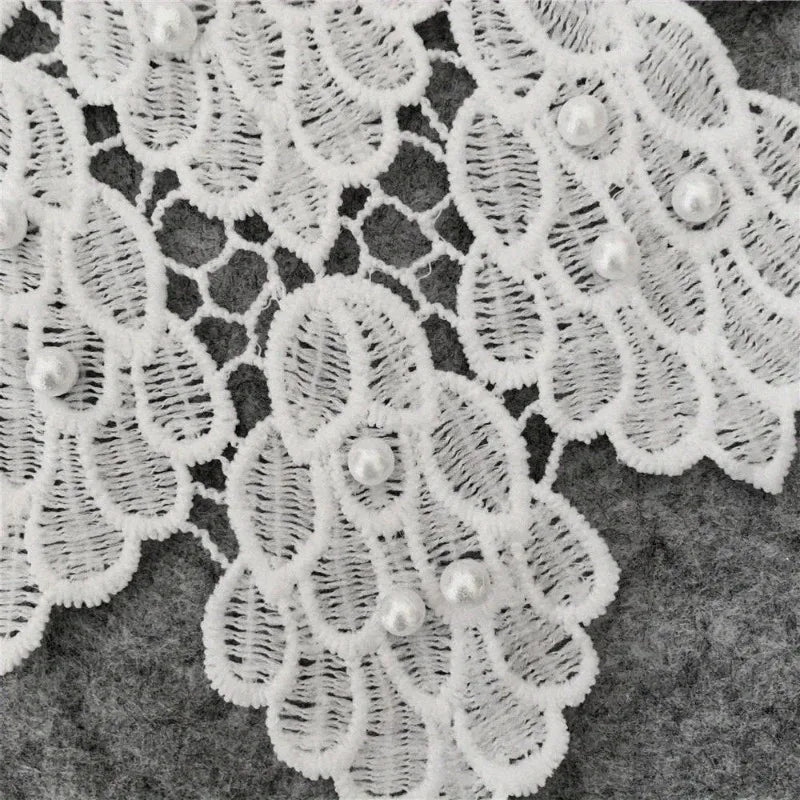 Pearl Lace Collar Trim – DIY Embroidery Sewing Lace Fabric Lace Fabric Trim Babs