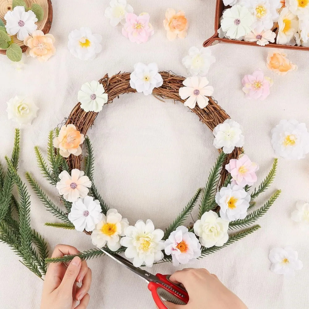 Silk Artificial Daisy Rose Peony Flower Heads – 10/50 Pcs Decor Artificial Flower Heads Babs