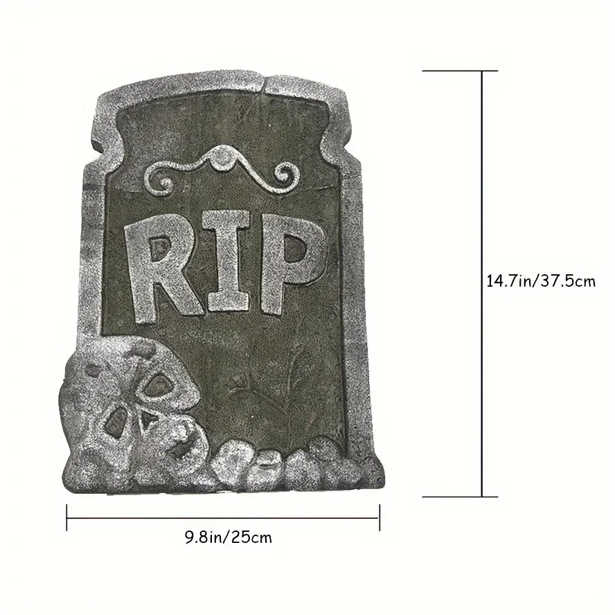 4-Pack Realistic Halloween Tombstone Decorations for Yard Halloween Yard Decor Babs